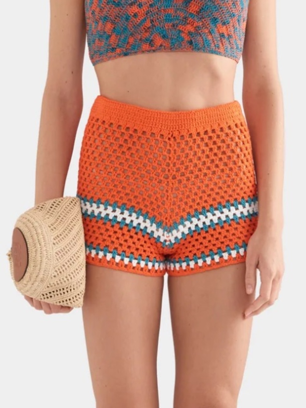 NWT Venroy High Waist Crochet Cotton Mini Short